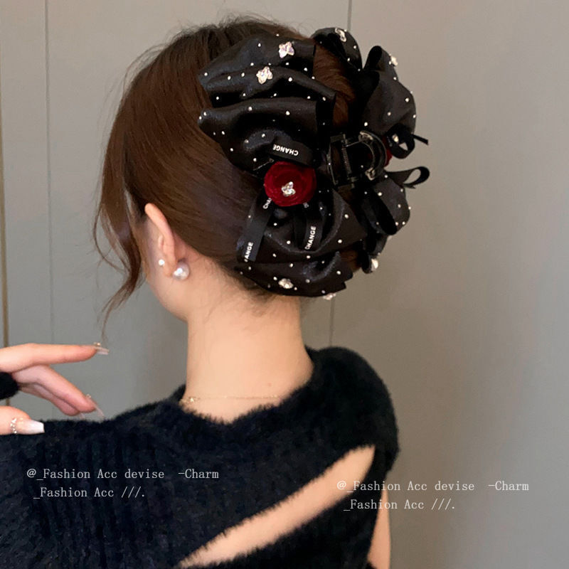 Satin New Chinese Style Bubble Tassel Hair Claw