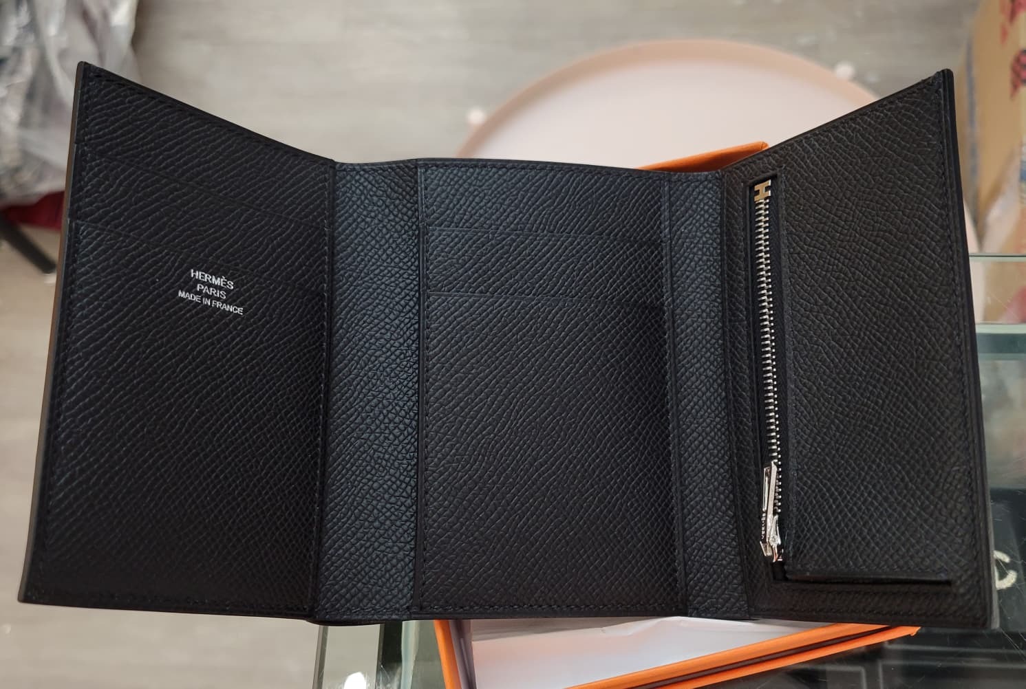 HERMES bearn compact combine wallet NOIR CK