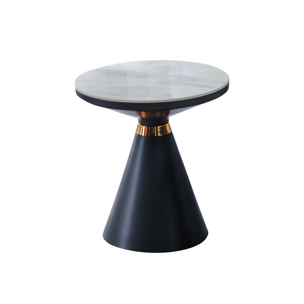 柏蒂家居-桑卡菲1.7尺圓形岩板小茶几/邊几/邊桌