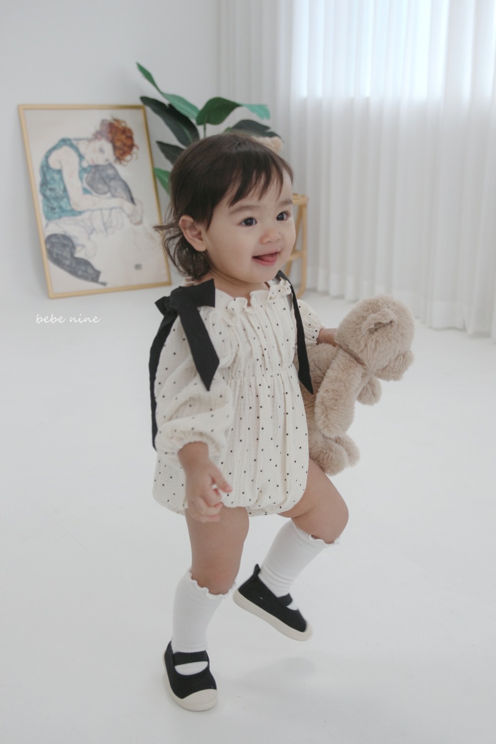 Bebe nine 蜜糖蝴蝶結包屁衣/ 2色