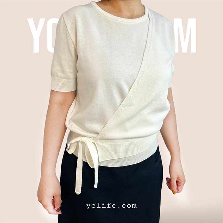 精緻層次綁帶針織