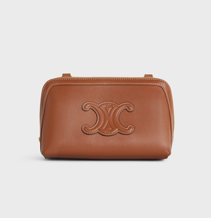 1DA0313-038 [CELINE] Clutch on Chain in Smooth Calfskin Tan #10E383DR8.04LU (BR)