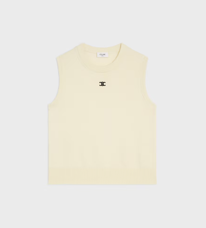 1DA0313-039 [CELINE] Top in Fine Wool Off White #RX0I70100.01OW (BR)