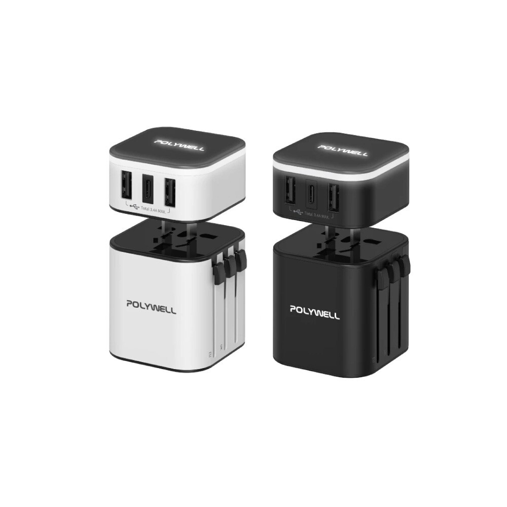 POLYWELL寶利威爾 多國旅行充電器【DZ0250】