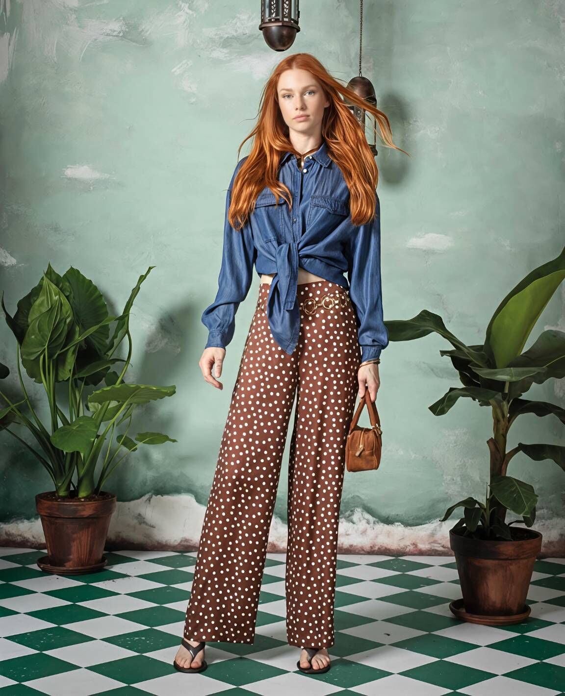 Clips more 復古丹寧雙口袋棉柔襯衫