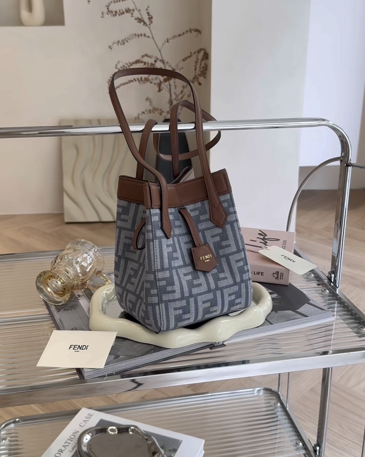 FENDI｜ORIGAMI 迷你摺紙包 牛仔藍色
