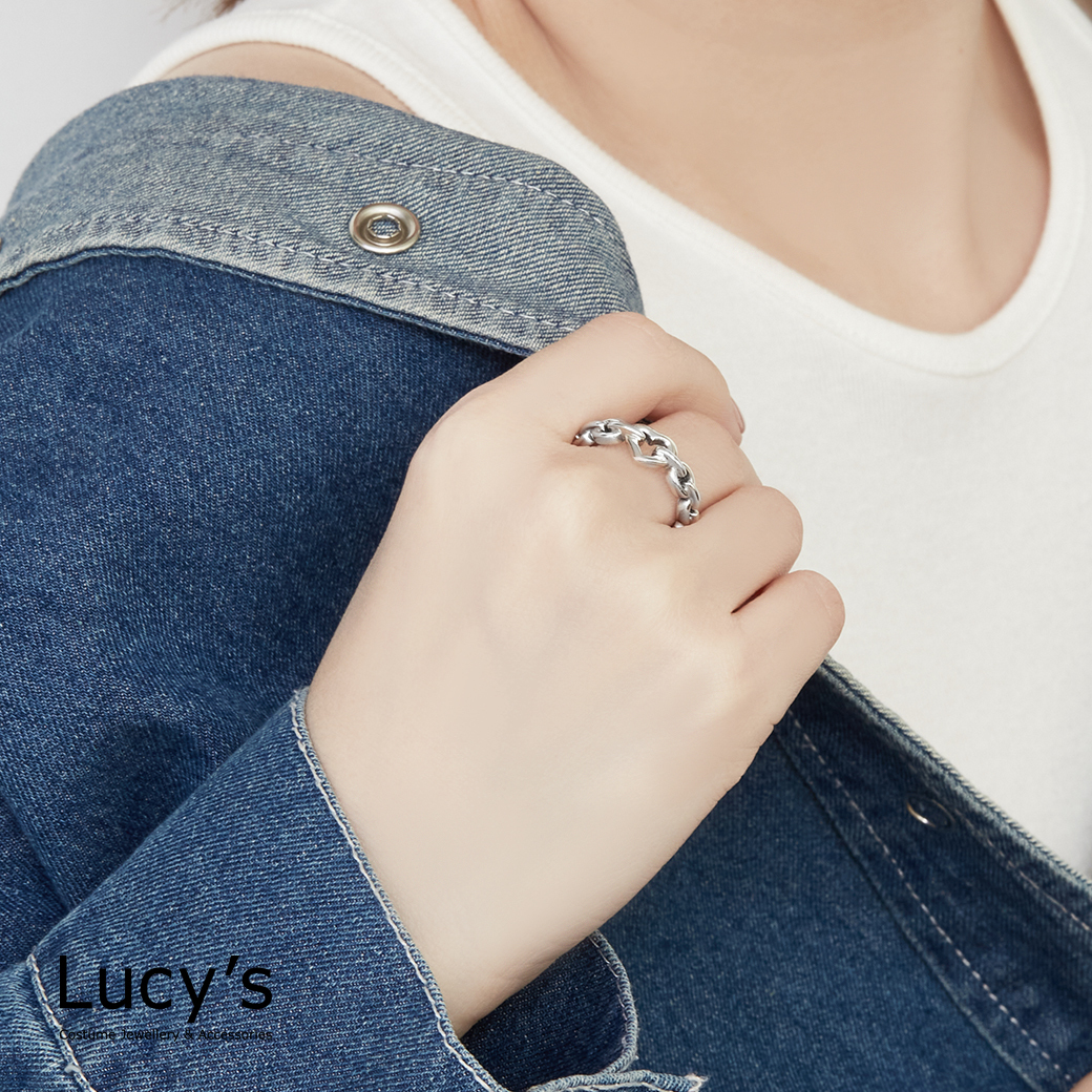 925純銀 鍊愛 硫化戒指 (119395)