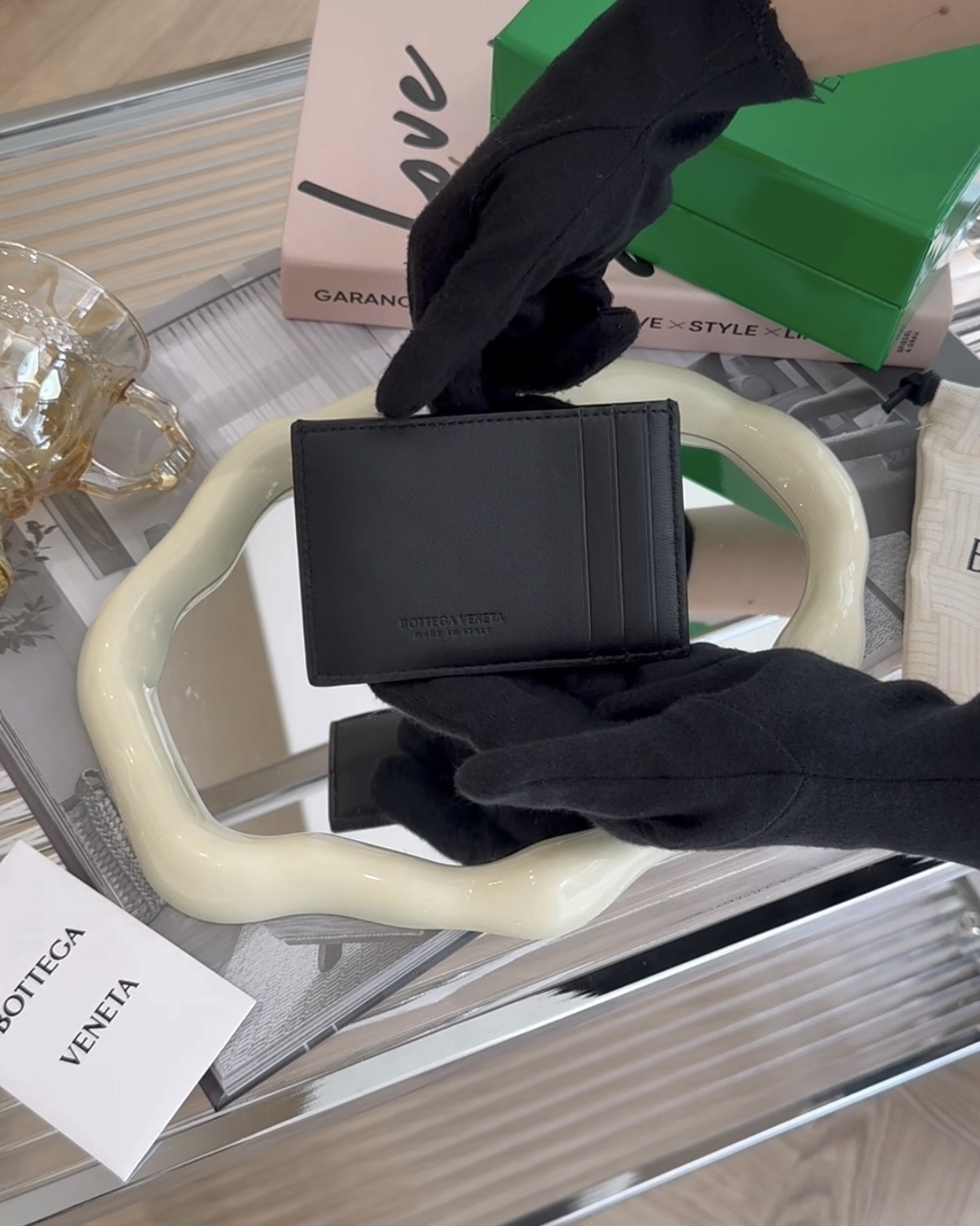 BV｜6格大編織卡夾 黑色