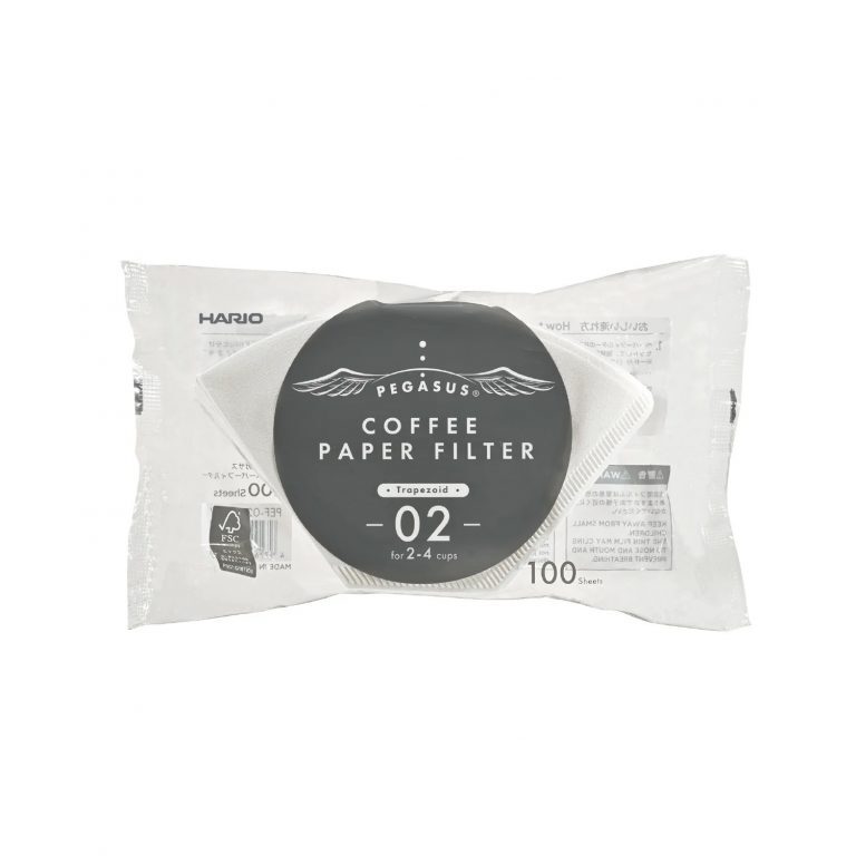 HARIO 白色台型濾紙PEF-02-100W–純白100張