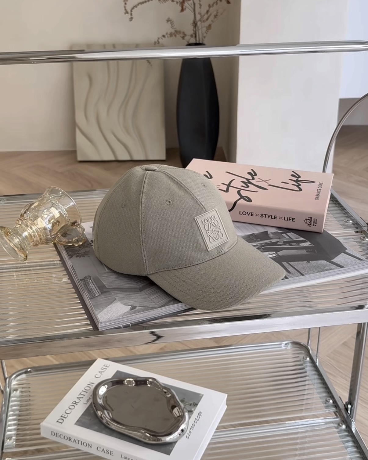 LOEWE｜帆布貼飾棒球帽 灰色