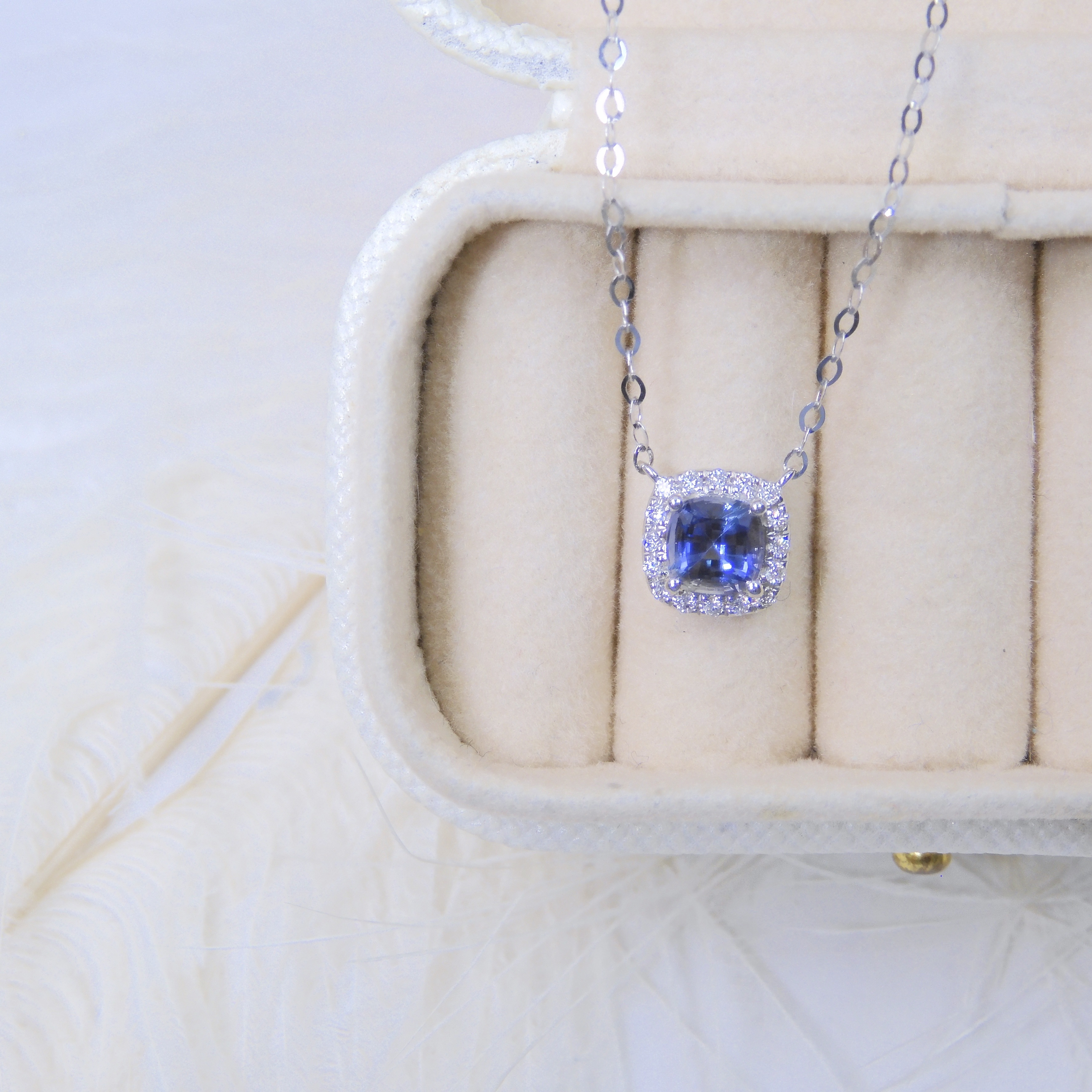 18K金 0.68ct 藍寶石項鏈 (配證書)