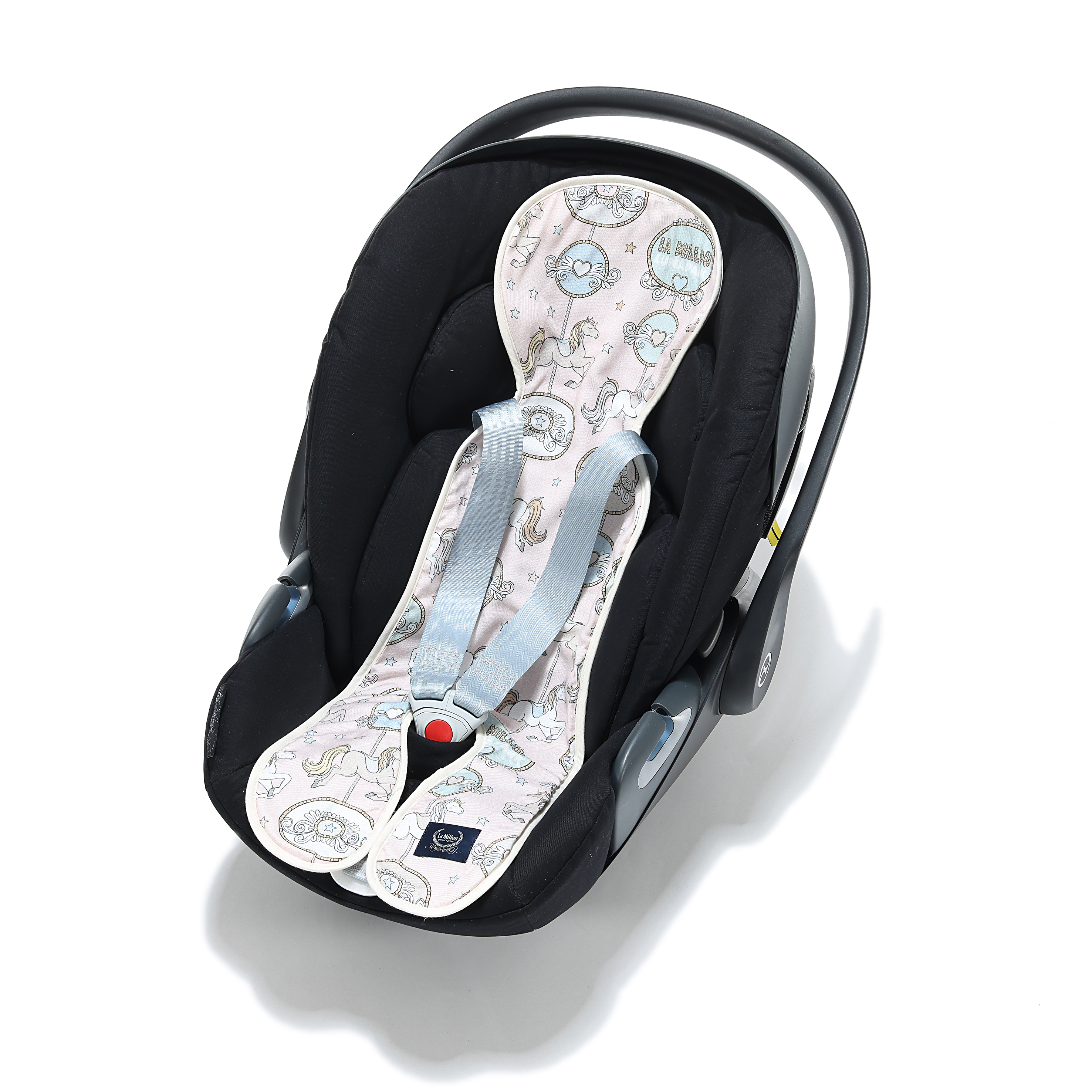 La Millou波蘭 竹纖涼感網格汽座坐墊｜旋轉小木馬(粉底)