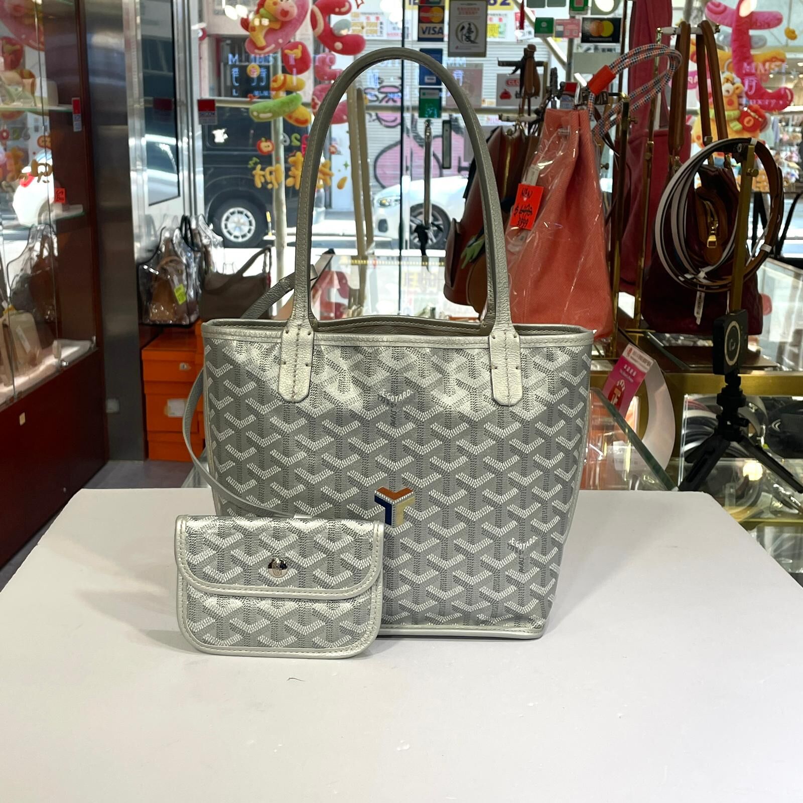 全新GOYARD MINI TOTE BAG  ANJOU MINI 銀灰色水桶袋 #戈雅#BRAND NEW #香榭站正品