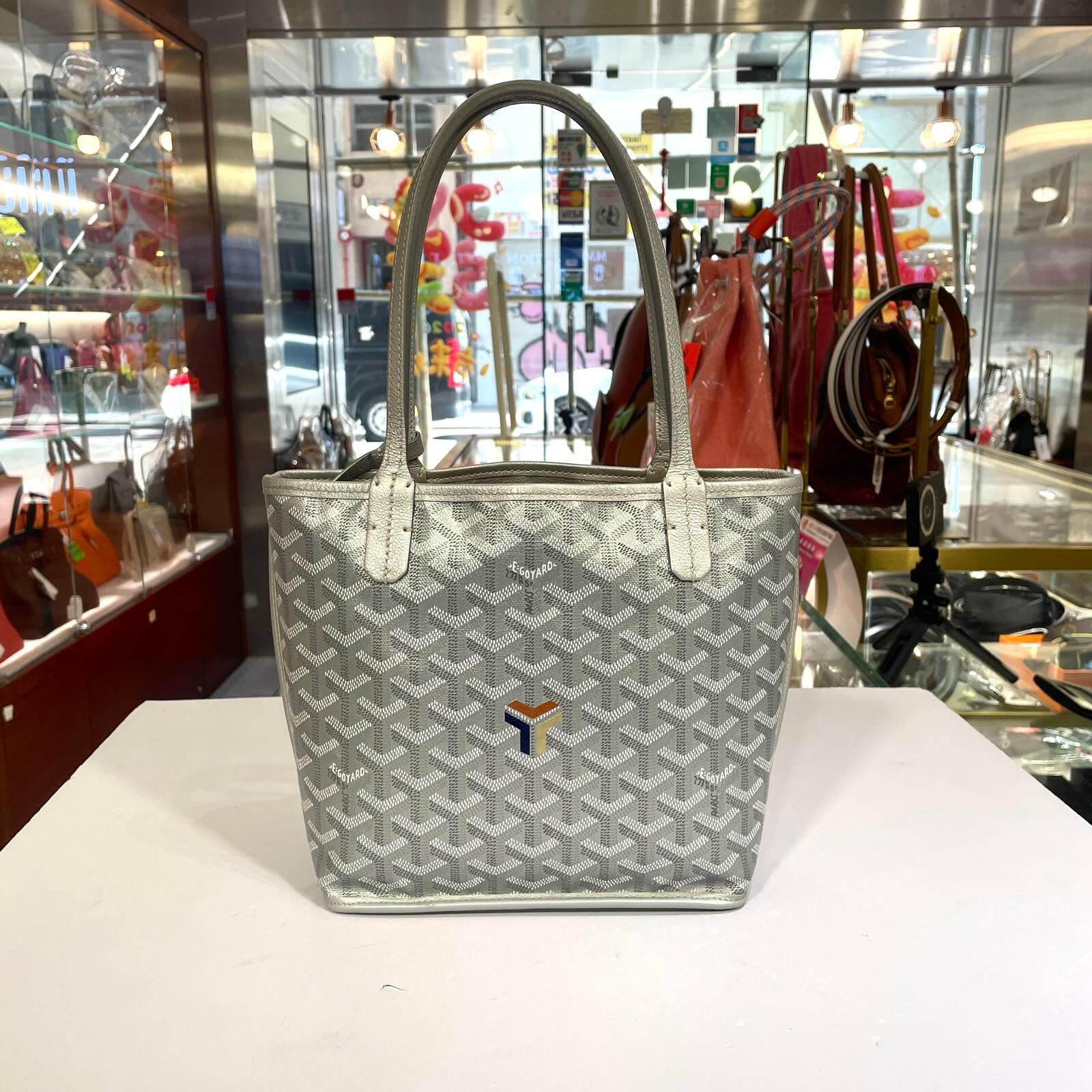 全新GOYARD MINI TOTE BAG  ANJOU MINI 銀灰色水桶袋 #戈雅#BRAND NEW #香榭站正品