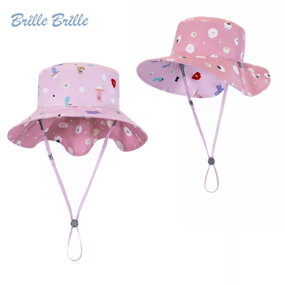【Brille Brille】UPF50+ 物理防曬 鬆緊版 涼感雙面 | 兒童防曬帽 - 萌包咬一口