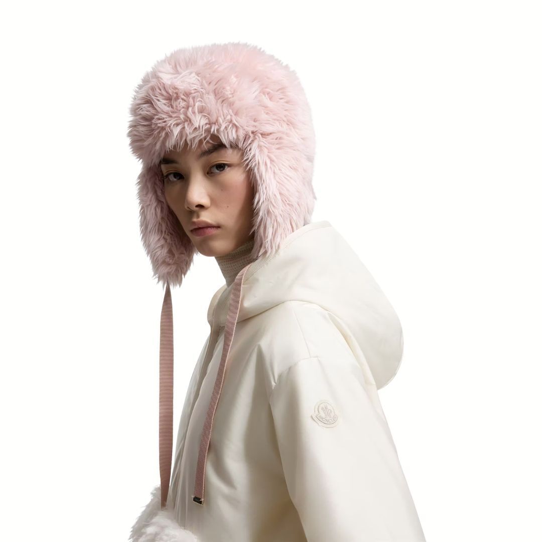 1DA0313-011 [MONCLER] Teddy-Trimmed Padded Zip-Up Hoodie White #K20932F00027539ZD/04A (BR)