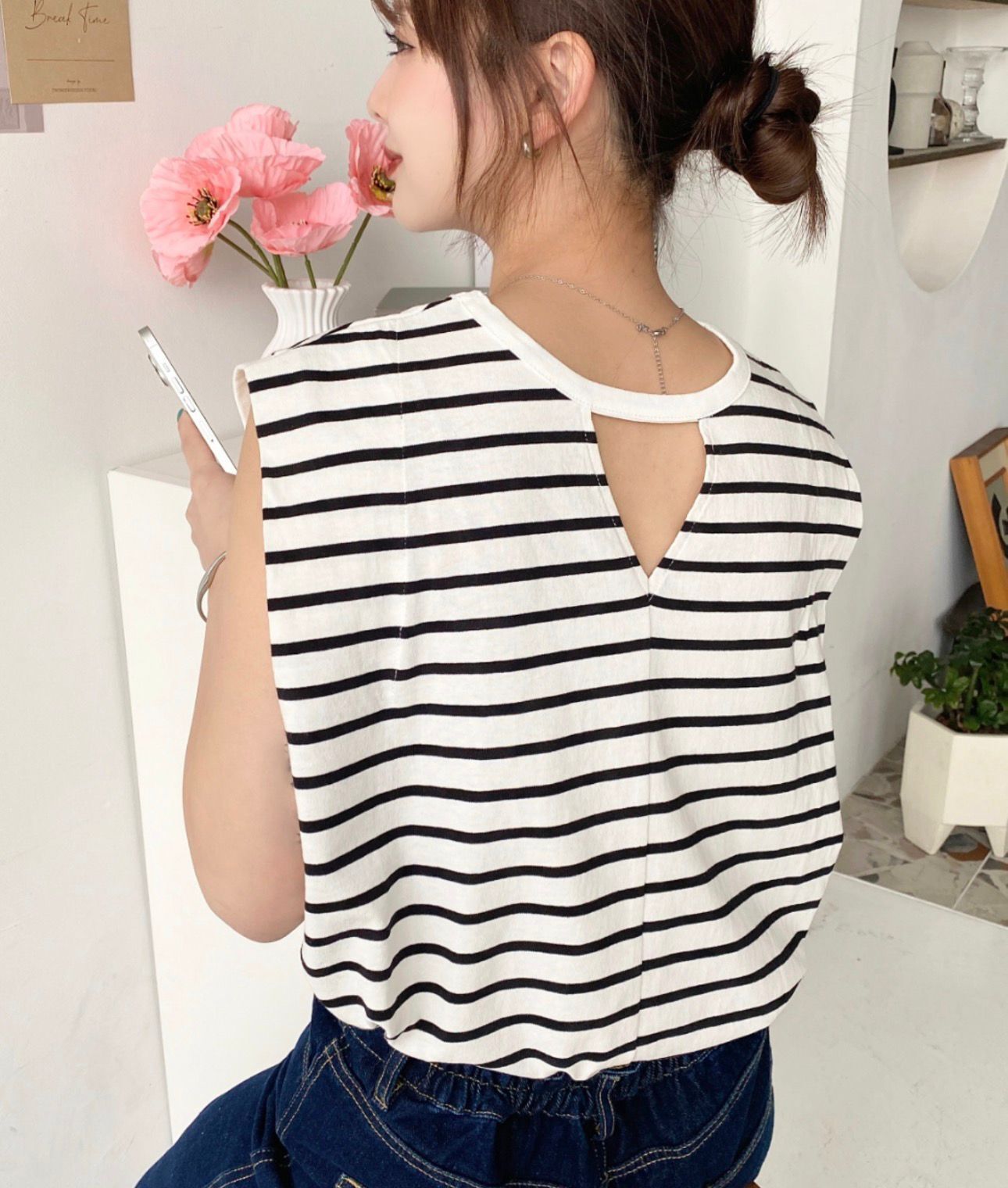 【預購】JN031202 moment+ 肩部打褶無袖上衣