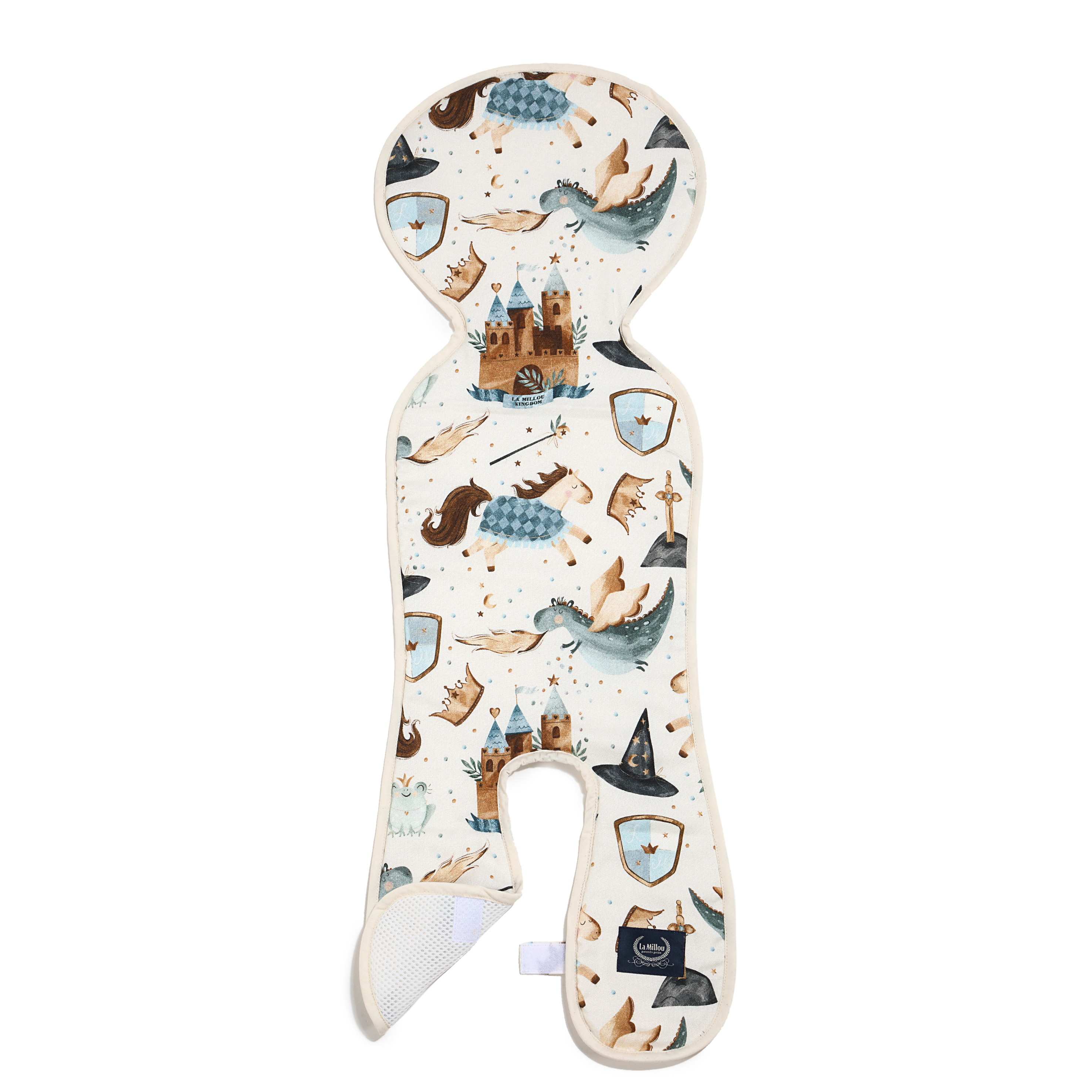 La Millou波蘭 竹纖涼感網格汽座坐墊｜仙履奇緣(藍底)