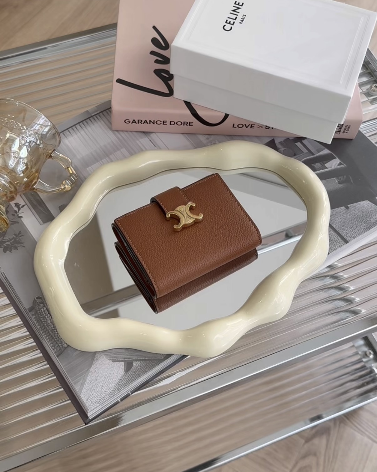 CELINE｜NINO 三折短夾 棕色