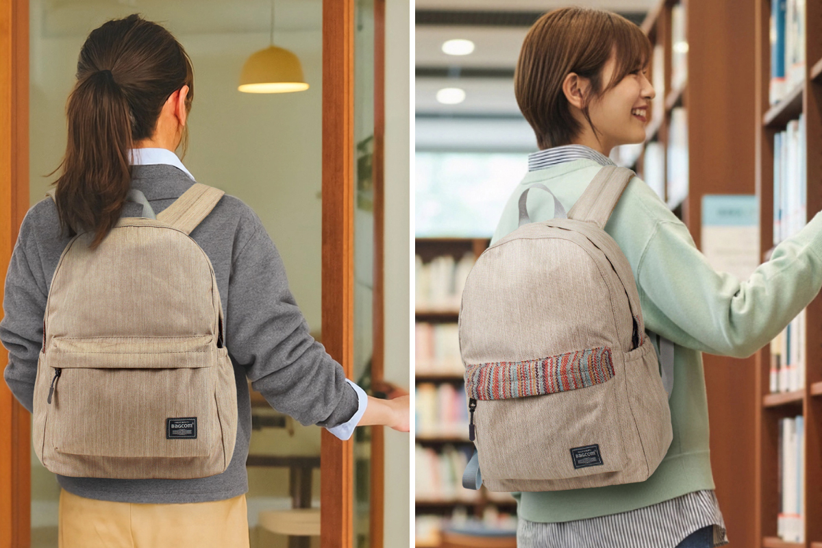 新版~１變２包。麻感收納後背包組