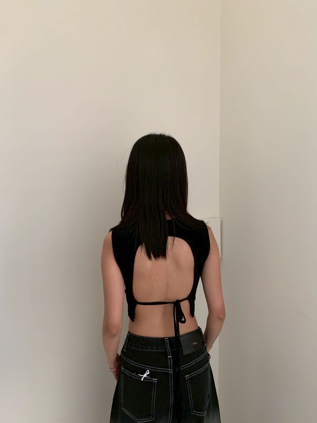 A56 現貨十字印花素色背心