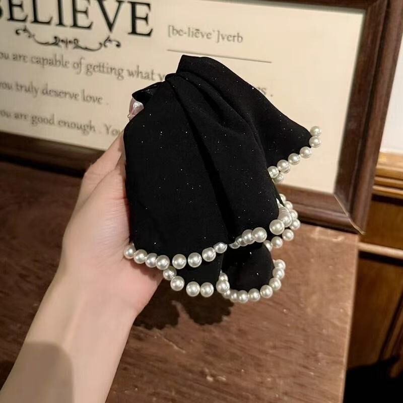 French Ruffle Pearl Ponytail Hair Claw