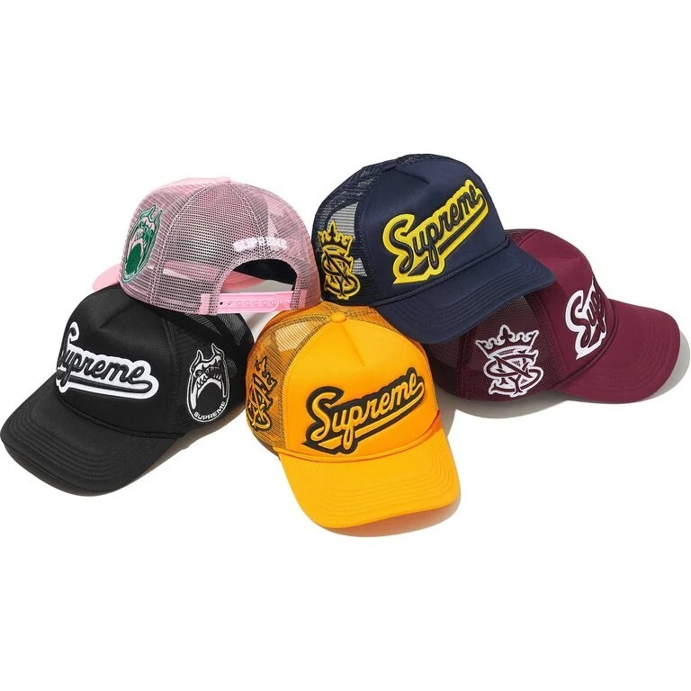 -(B05)-SUPREME UNIVERSITY MESH BACK 5-PANEL 五分割帽 卡車帽 黑/深藍/紅色-SS26H44