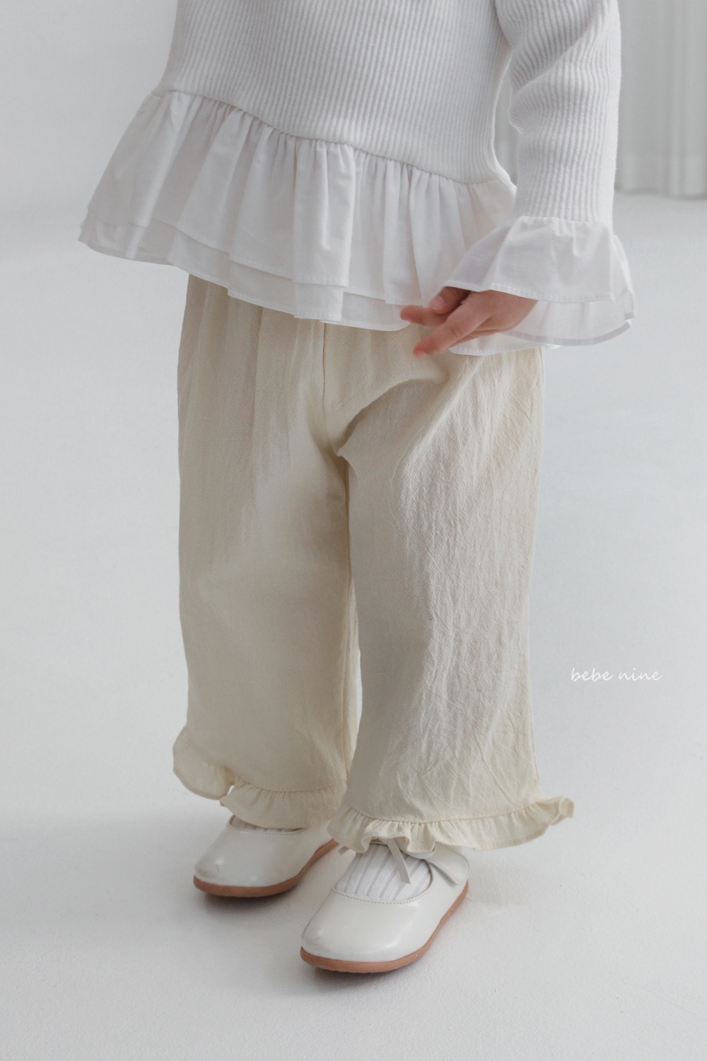 Bebe nine 褶邊寬鬆褲 / 3色