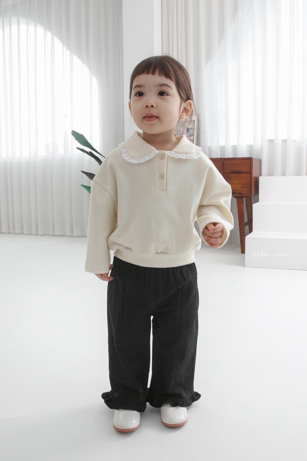 Bebe nine 褶邊寬鬆褲 / 3色