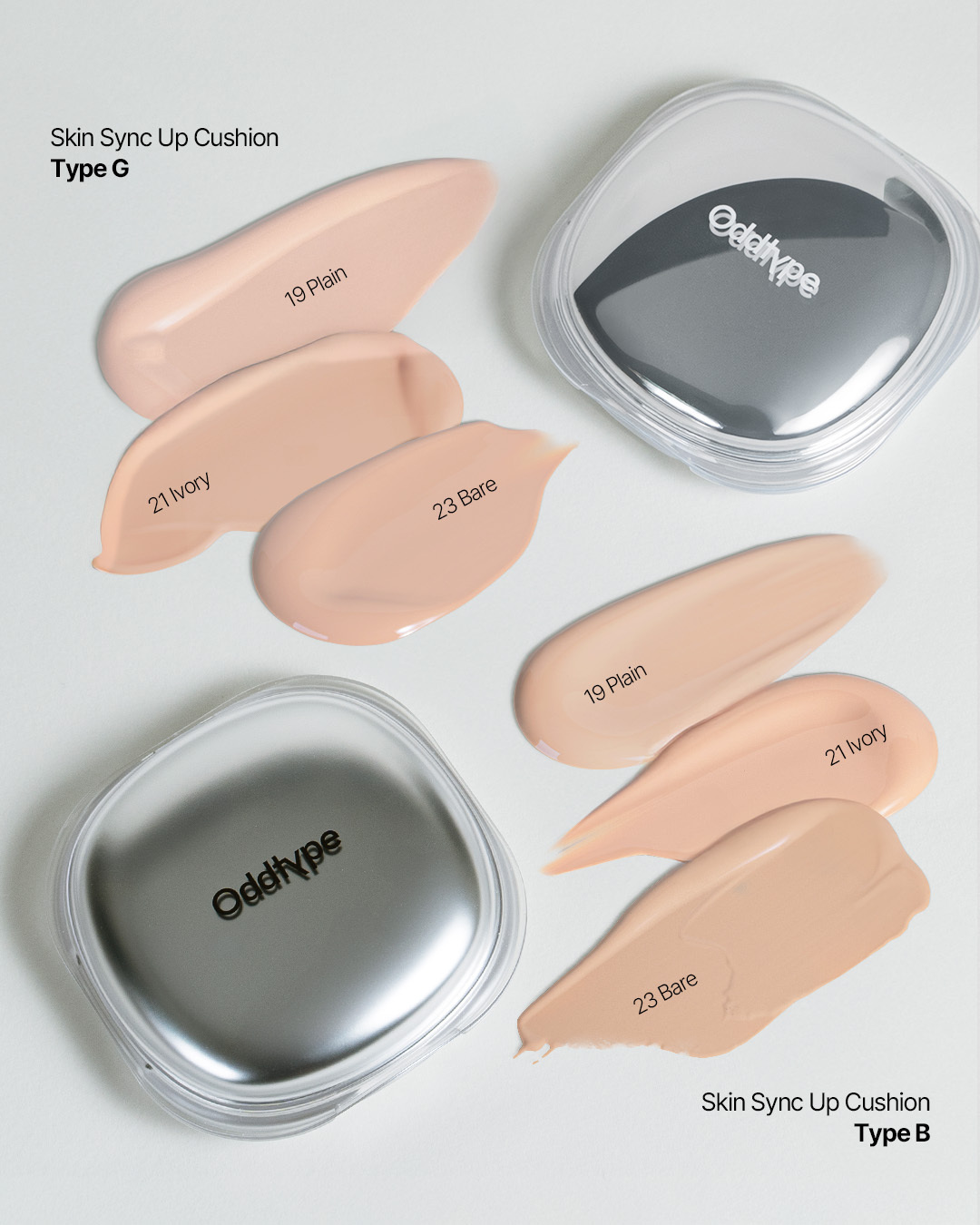 oddtype 肌膚同步光澤/霧面氣墊 SPF50+| 霧面底妝 X 光澤底妝 X 輕薄透亮