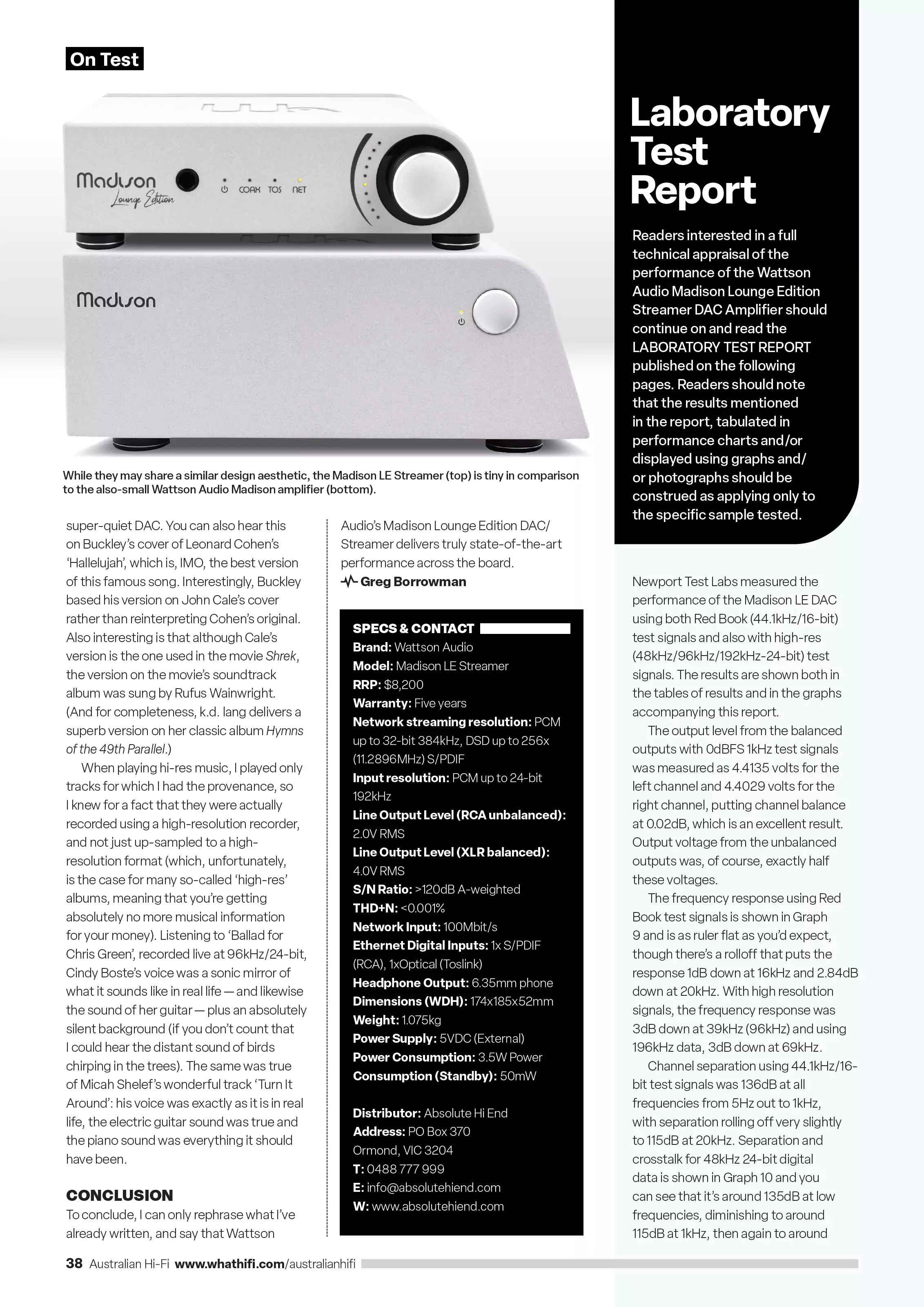 Wattson Audio Madison LE Streamer/DAC What Hi-Fi Review page 4