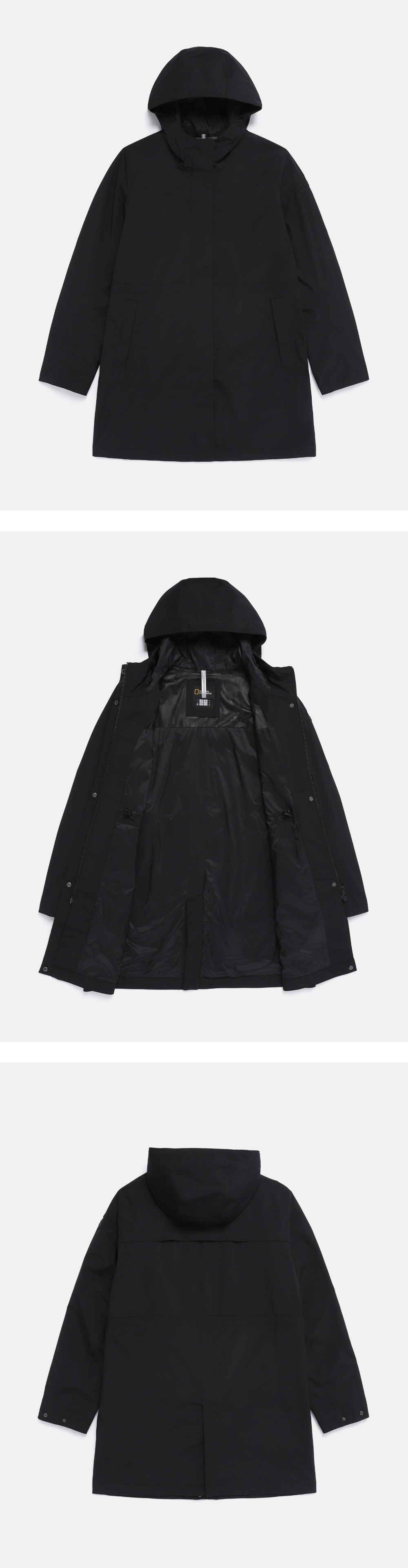 【韓國預購】AKR031214 National Geographic 女裝連帽風衣長外套