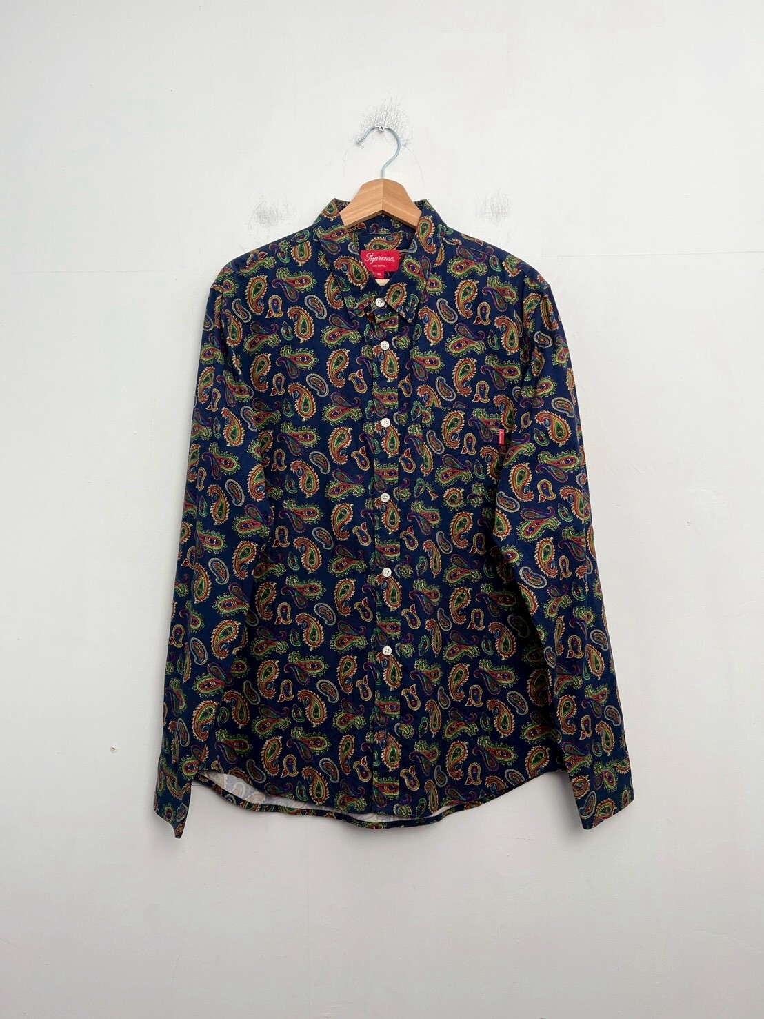 SUPREME PAISLEY SHIRT NAVY SIZE XL
