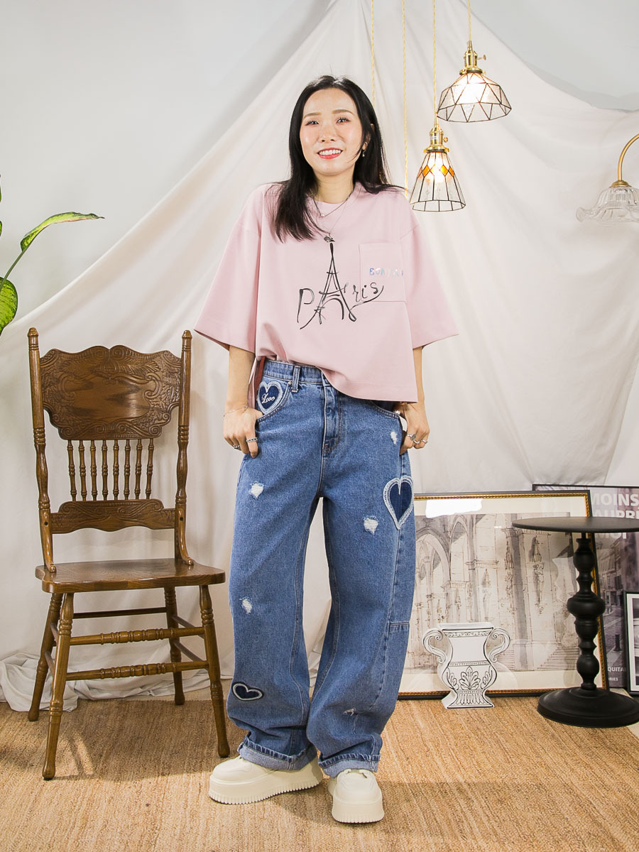 PARIS ' PRINT．雙面料TOP