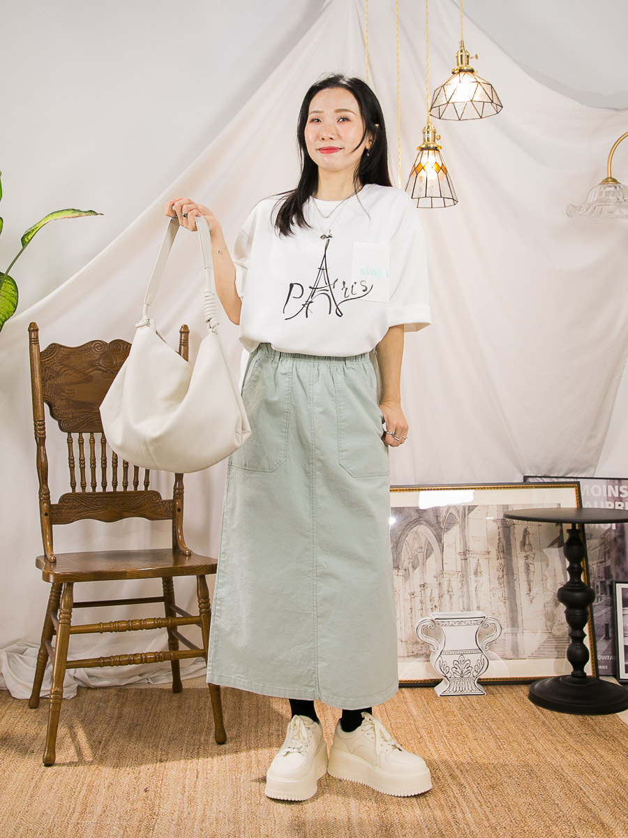 PARIS ' PRINT．雙面料TOP