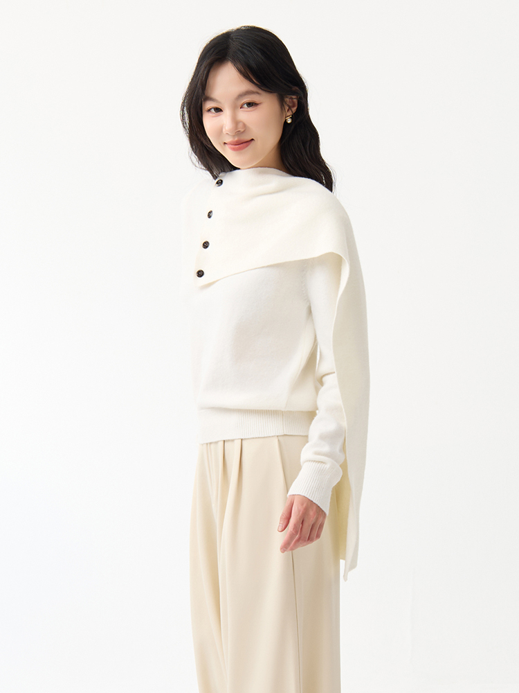 OH!HER 圍巾穿搭純色針織上衣