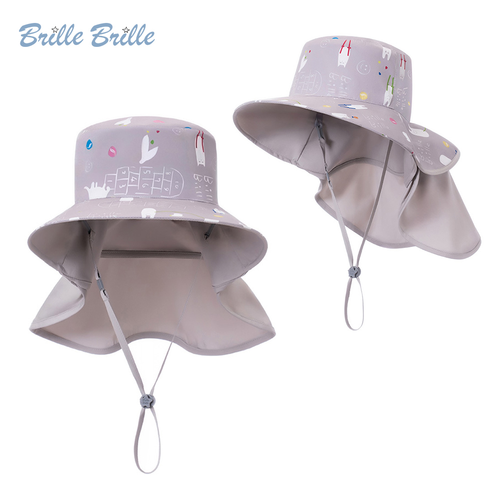 【Brille Brille】海馬系列 頸部防護 (可收放型) UPF50+| 兒童防曬帽 - 歡樂童玩節