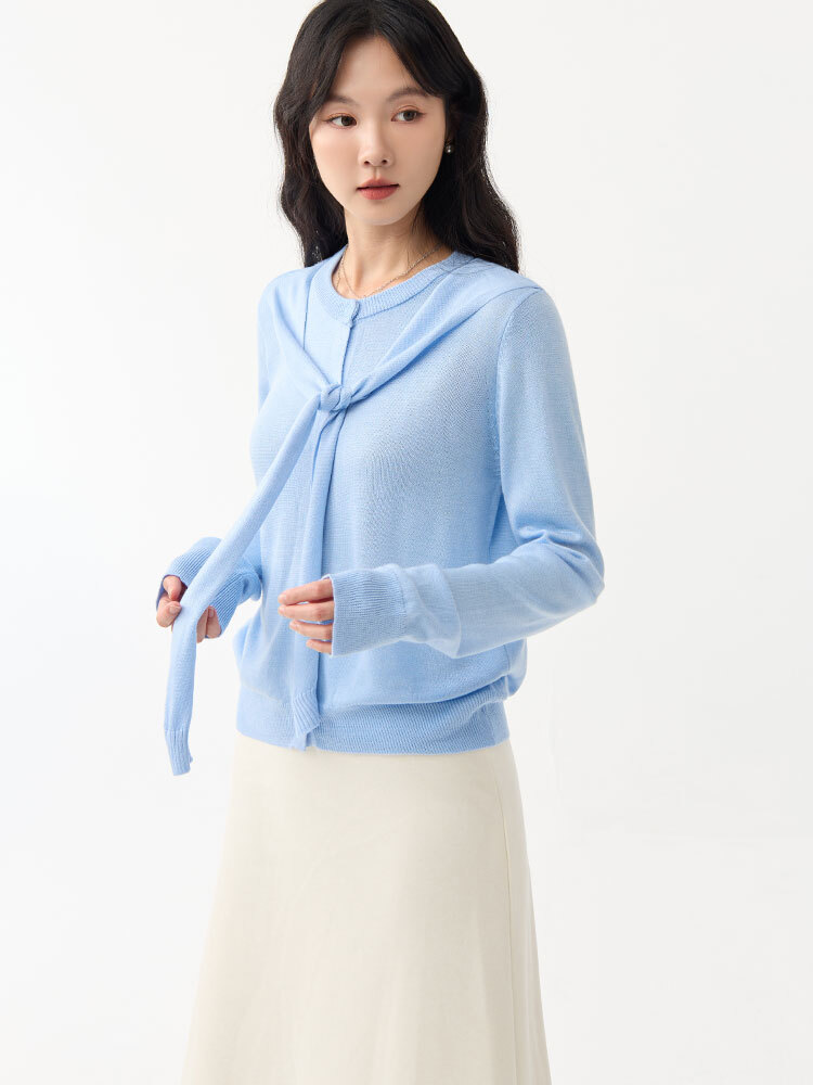 OH!HER 圓領披肩設計針織上衣