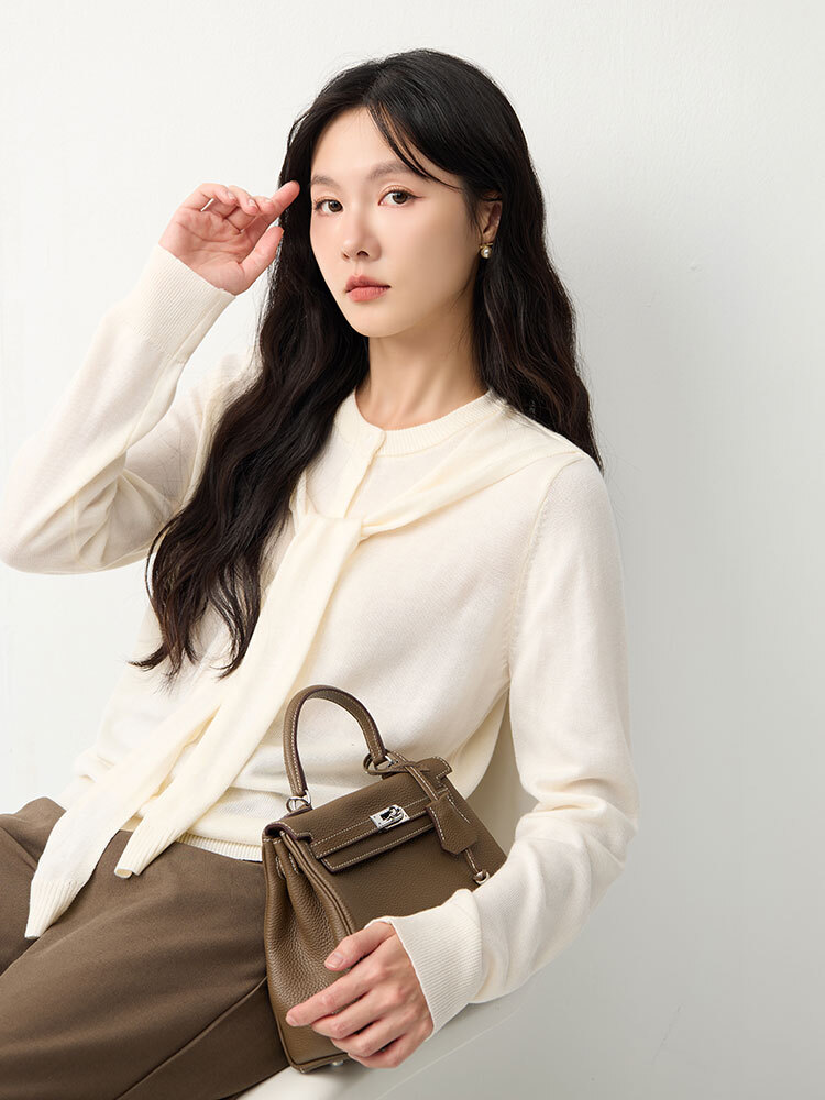 OH!HER 圓領披肩設計針織上衣