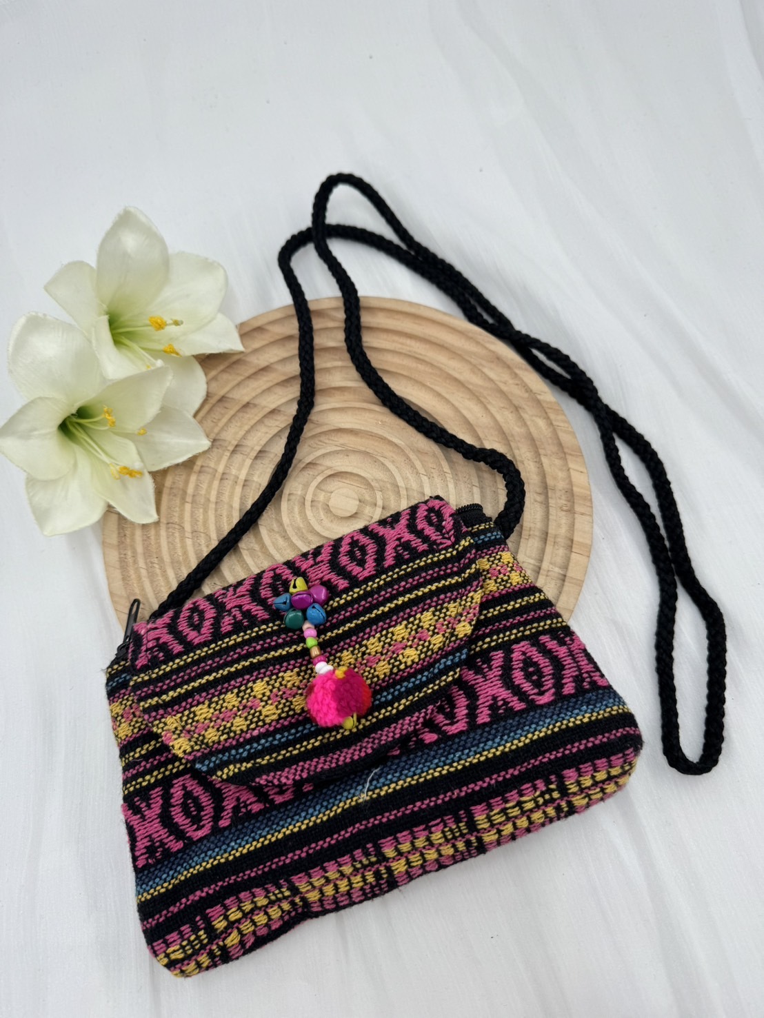 No.4圖騰織布斜肩包肩帶128寬18深12