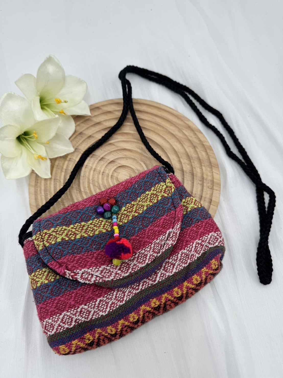 No.6圖騰織布斜肩包肩帶128寬18深12