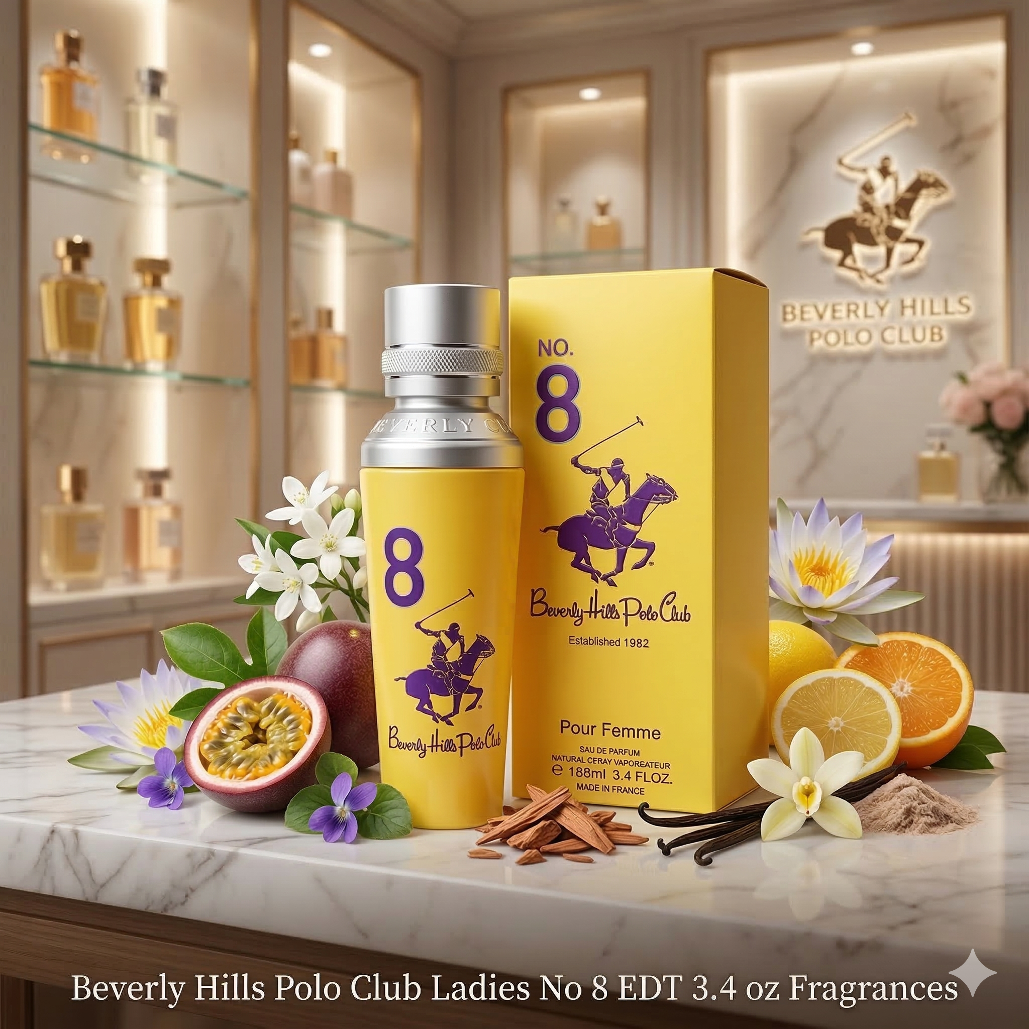 【現貨】Beverly Hills Polo Club LL011603 Ladies No 8 EDT 3.4 oz Fragrances