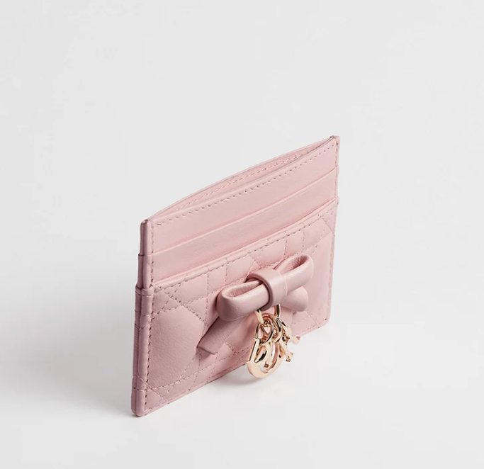 1DA0313-045 [DIOR] Lady Dior Freesia Card Holder Rose Soupir Cannage Lambskin #S2604OUQA_M19N (BR)