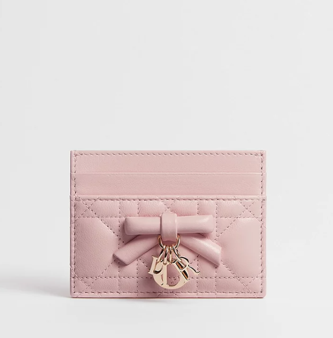 1DA0313-045 [DIOR] Lady Dior Freesia Card Holder Rose Soupir Cannage Lambskin #S2604OUQA_M19N (BR)