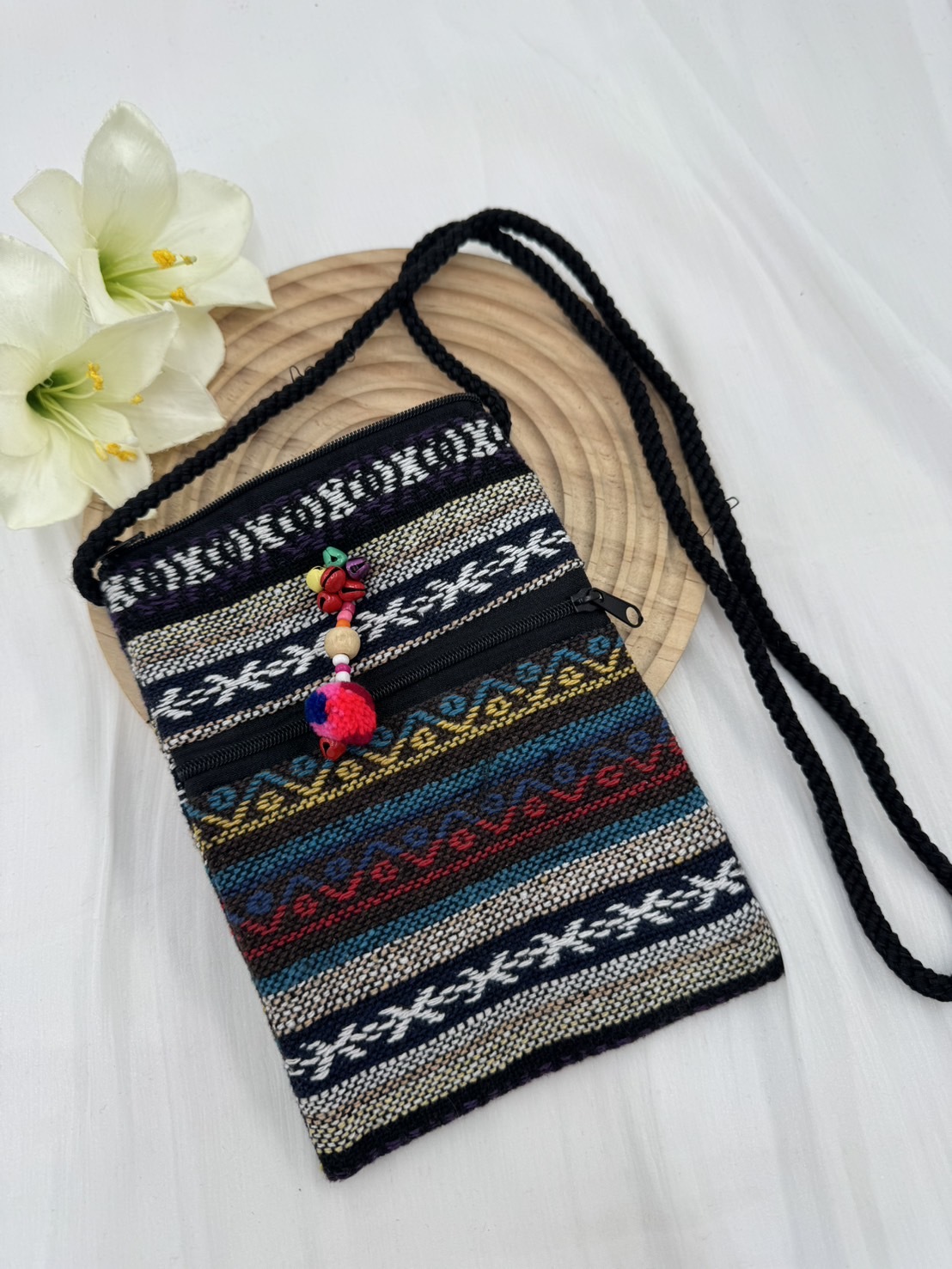 No.1圖騰織布斜肩包肩帶128寬13深19