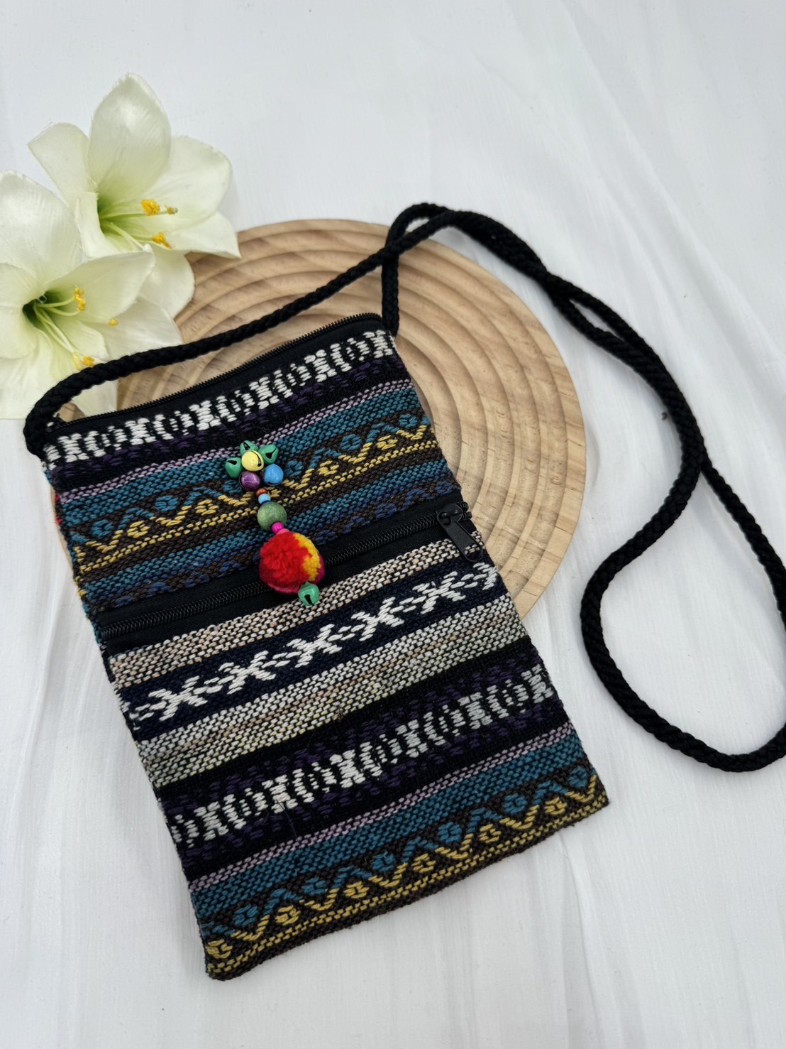 No.2圖騰織布斜肩包肩帶128寬13深19