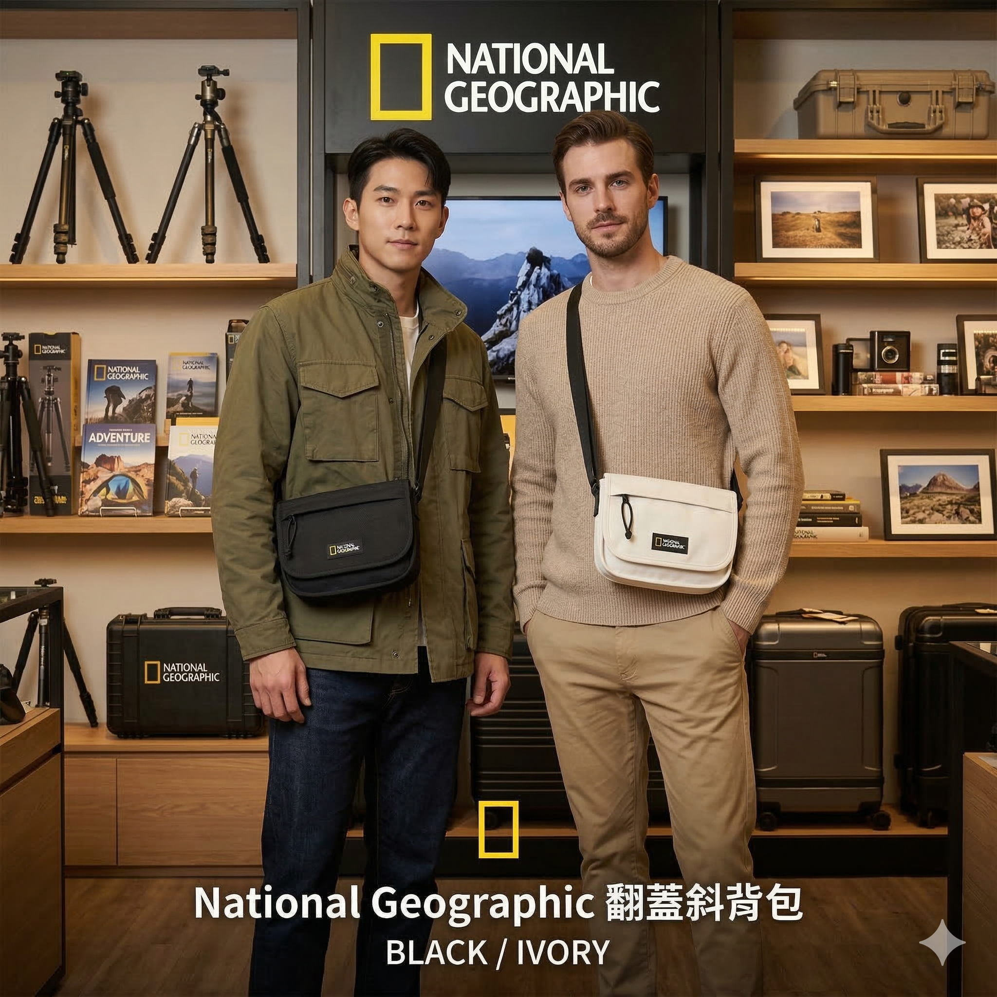 【韓國預購】AKR031204 National Geographic 翻蓋斜背包