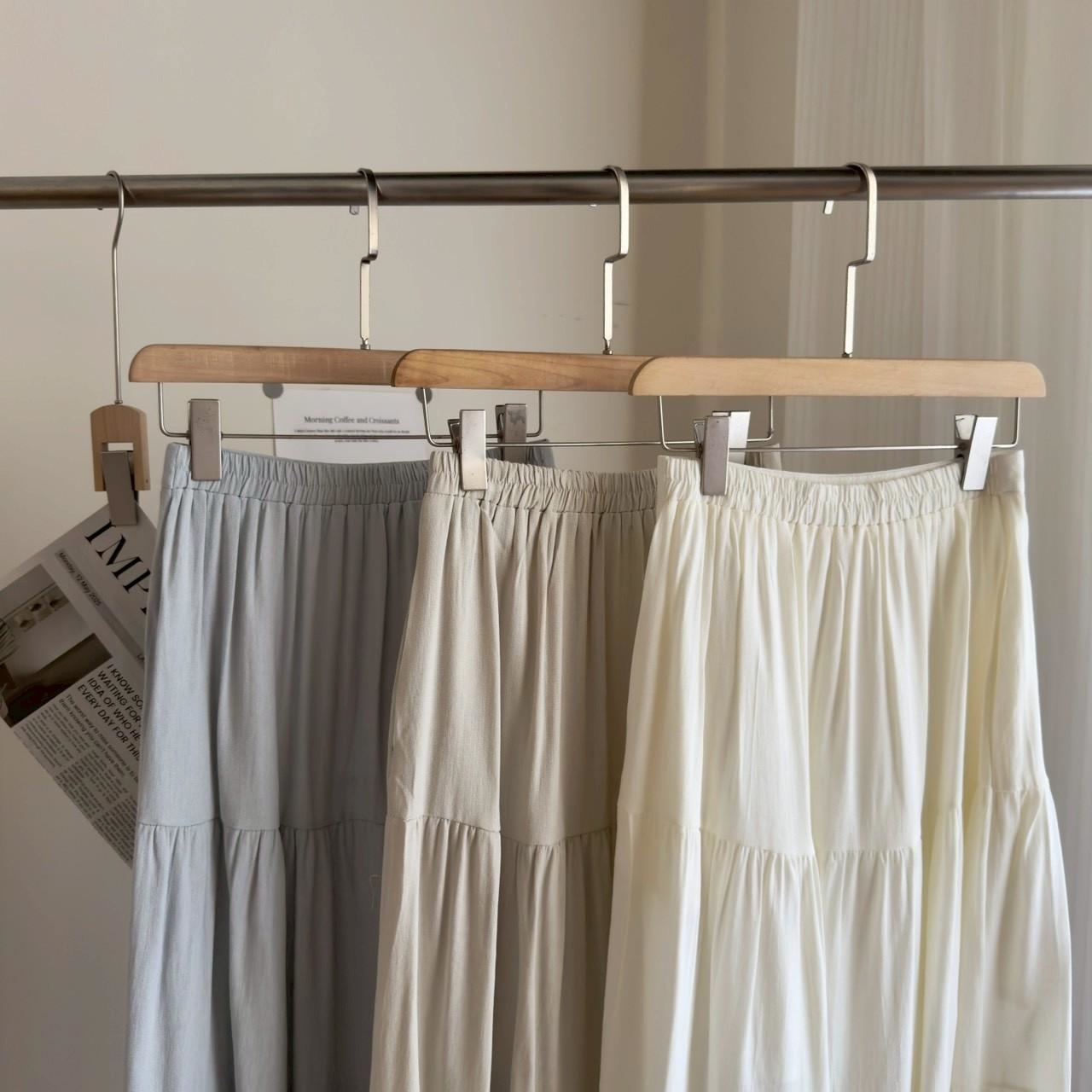 褶皺木耳邊背心+蛋糕長裙套裝 RAN8608