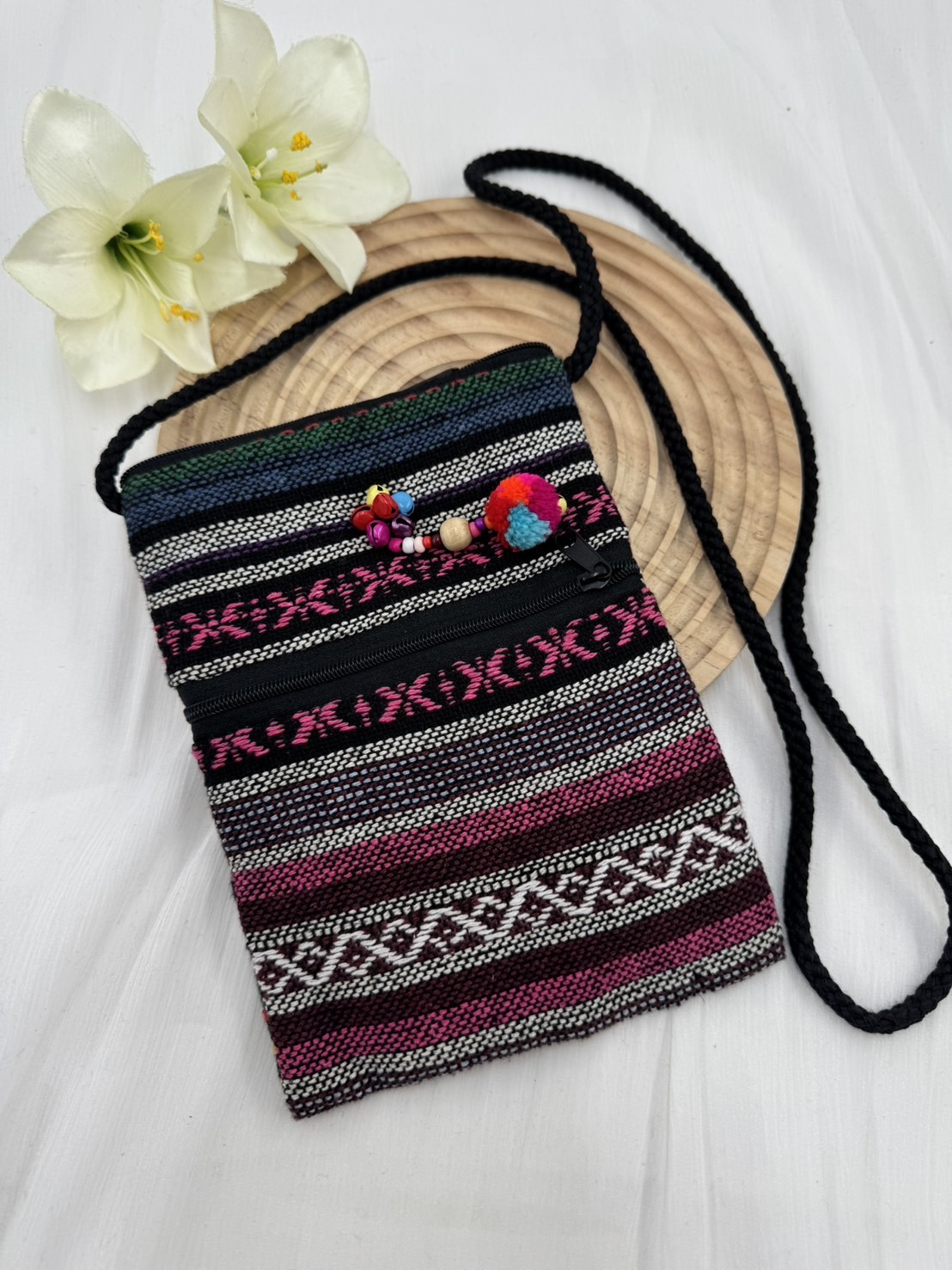 No.8圖騰織布斜肩包肩帶128寬13深19