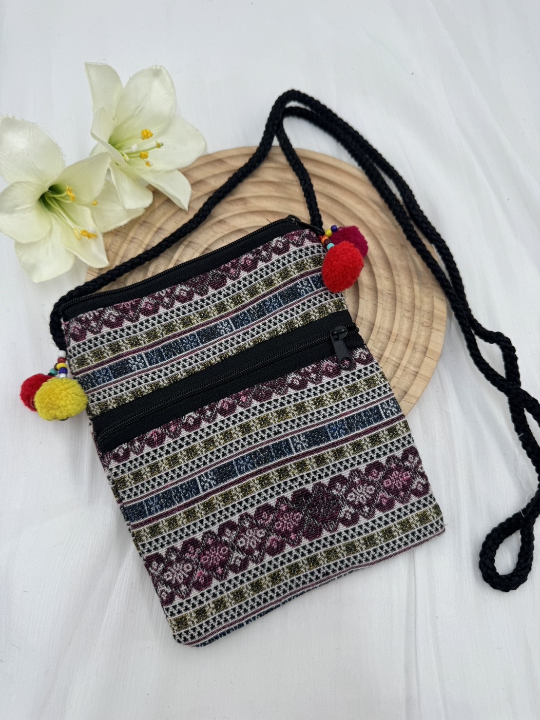 No.10圖騰織布斜肩包肩帶128寬13深19